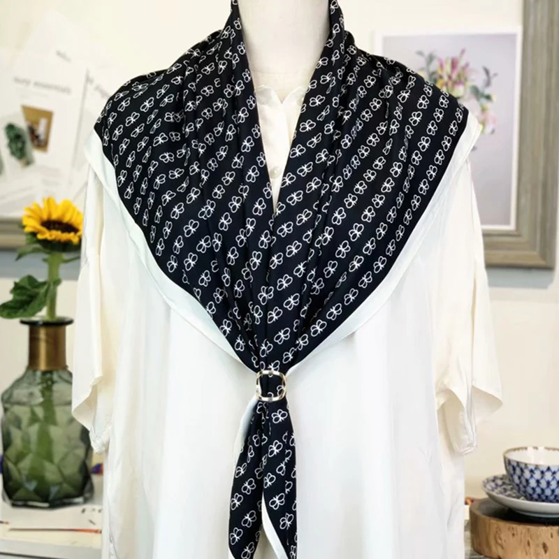 

Fashion 90*90cm Square Women Scarves Silk Shawls Scarf Office Lady Hair Neck Headband Foulards Headcloth Scarf Hijab Bandana