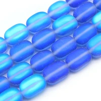 matte frosted blue austrian crystal moonstone glitter beads oval spacer beads for jewelry making handmade diy bracelet 15