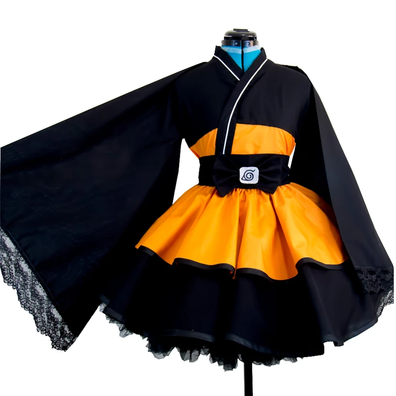 

Hot Naruto: Shippuden Costumes Akatsuki lolita Skirts Uzumaki Naruto Lolita kimono dress Cosplay Halloween ladies party uniform