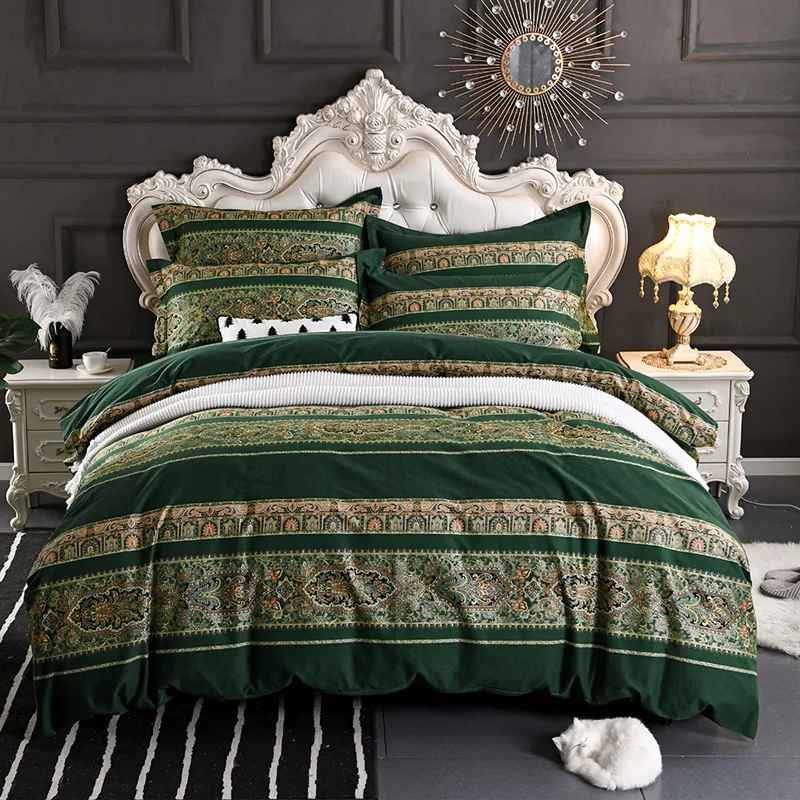 

Bohemia National Bedding Set Ethnic 100% Cotton Size Queen King 220x240 Duvet Cover Set Bed Linen Bed Cover Bedclothes For Home