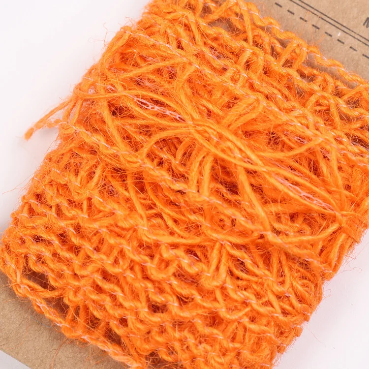 Orange 2 метра полый пеньковый Канат натуральная Мешковина гессийский джутовый шнур-шпагат подарочная упаковочная Веревка DIY ремесло декоративная ткань нить 20 мм - Цвет: Orange