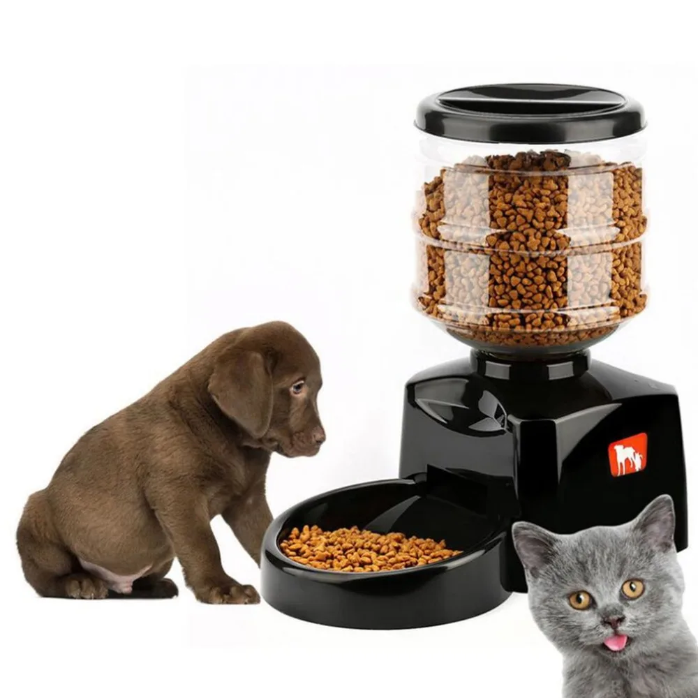 

Автоматическая кормушка для собак и кошек, умный дозатор пищи с ЖК-дисплеем, программируемый таймер звукозаписи, 5,5 л