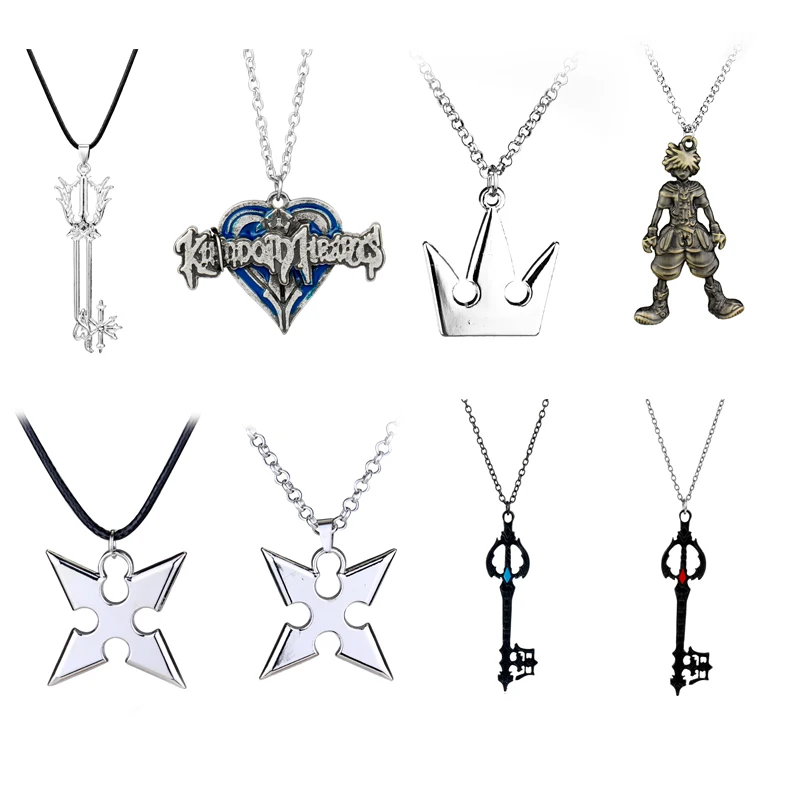 Game Kingdom Hearts 3 Sora Key Keyblade Weapon Metal Pendant Necklace Decor Keychain Key Chains Ornament Gifts Cosplay