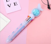 10 colors butterfly paillete ball point pen pretty pink butterfly gel pen cute cartoon writing tool creative students signature
