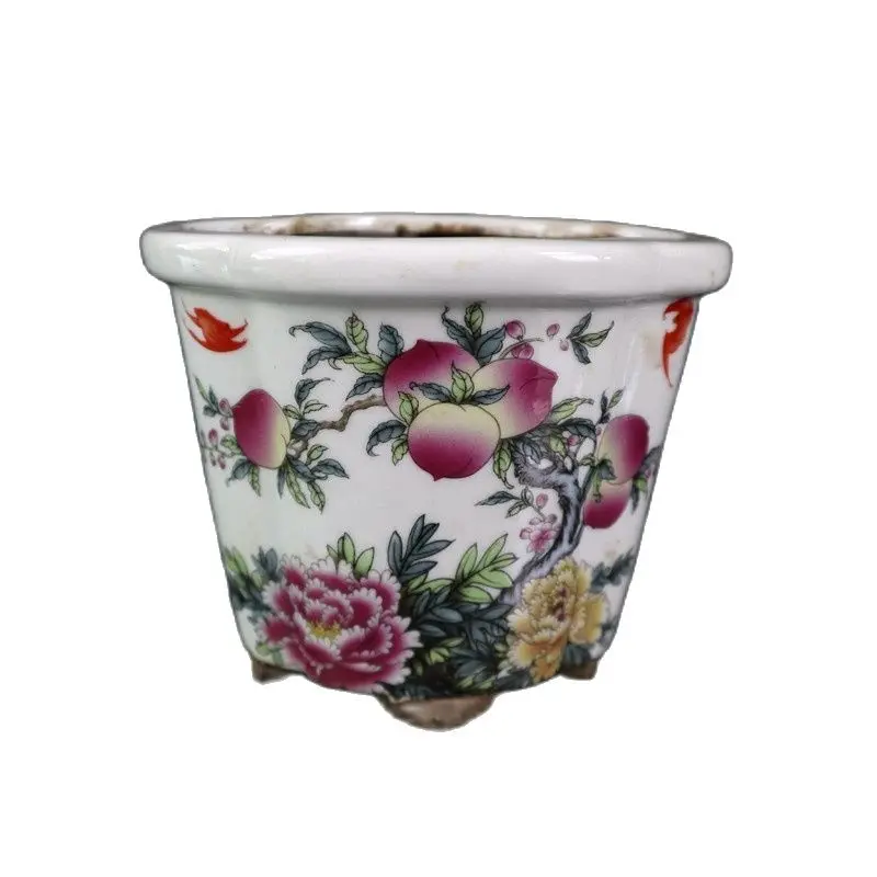 Фарфоровый цветочный горшок с изображением сливы