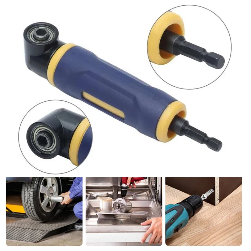 

90 Degree Right Angle Extension Driver Drilling Shank Screwdriver 1/4inch Hex Drill Bit Magnetic Socket Holder Woodworking Tools