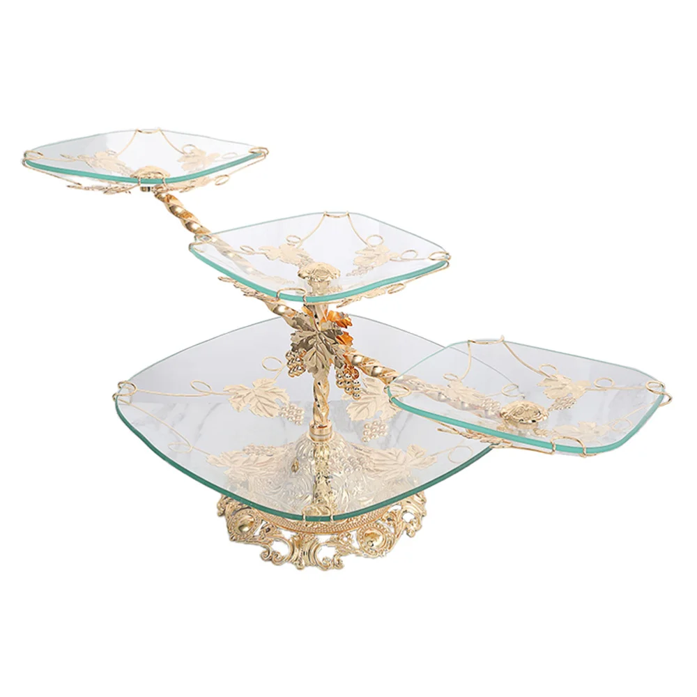 

1Pc Multi-layer Fruit Plate European Style Dessert Holder Food Snack Container