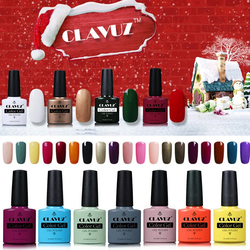 Гель-лак CLAVUZ 8 мл однотонный отмачиваемый УФ-гель для ногтей Базовое покрытие без