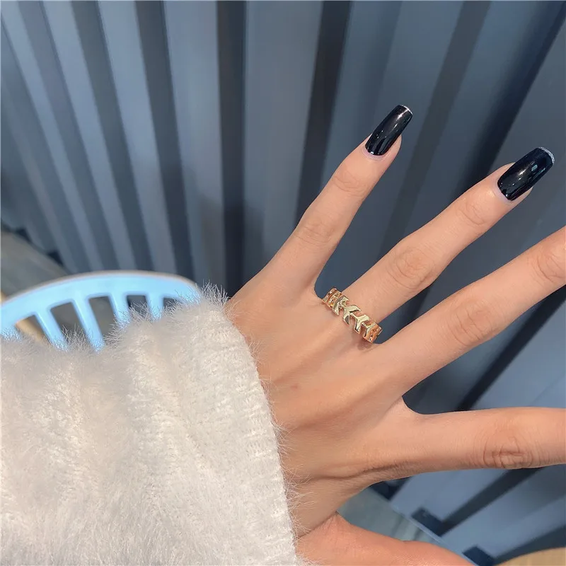 Модные Позолоченные Золотая Рыбка Кости кольцо простой женское на заказ Женская