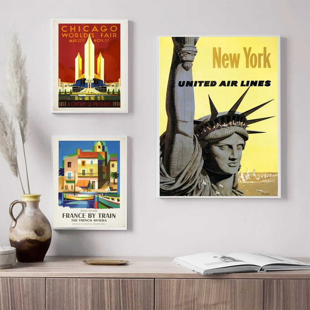 Винтажный постер для путешествий французский Ривьера Франция принты на поезде