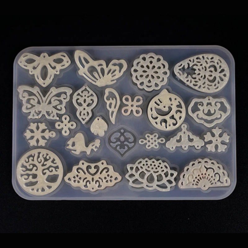 

Полупрозрачная силиконовая форма, 1 шт., винтажные полые серьги, подвески, сделай сам, инструмент для изготовления ювелирных изделий, формы д...