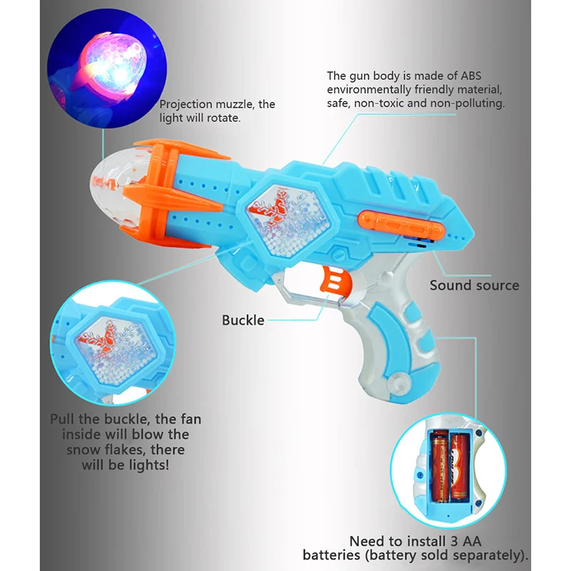 Мини электрический игрушечный пистолет музыкальный светильник вращающийся на
