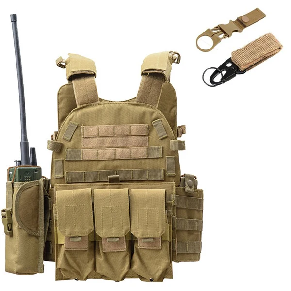 Многофункциональный тактический военный жилет MOLLE камуфляж охота CS штурмовой жилет Легкий боевой JPC пластина Перевозчик - Цвет: Khaki01