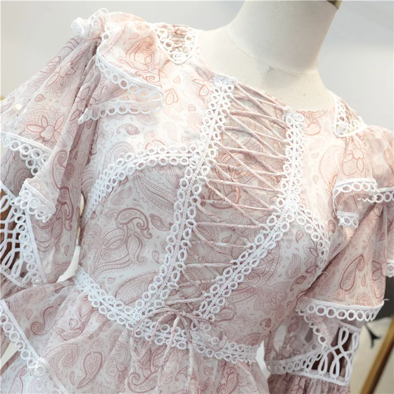 Женское Короткое платье мини повседневное кружевное с открытой спиной и