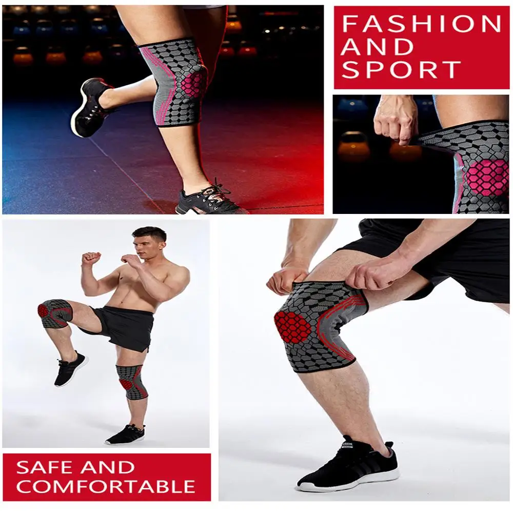 

Elastic Knee Pad Basketball Knee Pads Silicon Padded Elastic Non-slip Patella Brace Kneepads Support for Fitness Gear Protector