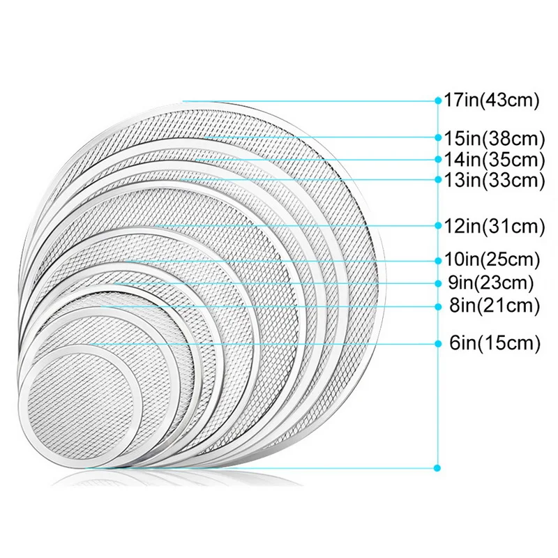 Бесшовные алюминиевые пиццы экран коммерческого класса Пан 6 17 дюймов Кухонные