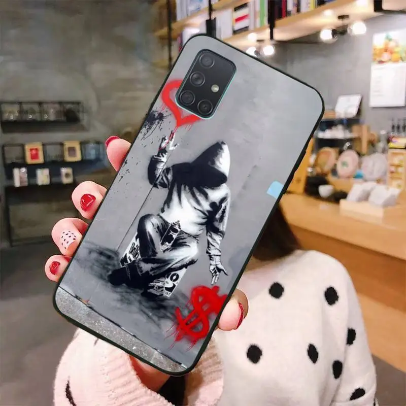 

HUAGETOP Street Art Banksy Graffiti Soft Phone Case For Samsung Galaxy A01 A11 A31 A81 A10 A20 A30 A40 A50 A70 A80 A71 A91 A51