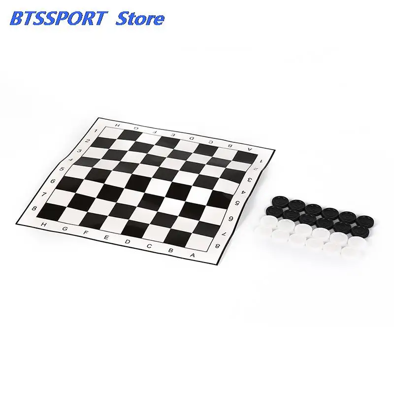 International Checkers Game Board+ 24pcs Chess Portable Folding Plastic Size 33*33cm | Спорт и развлечения