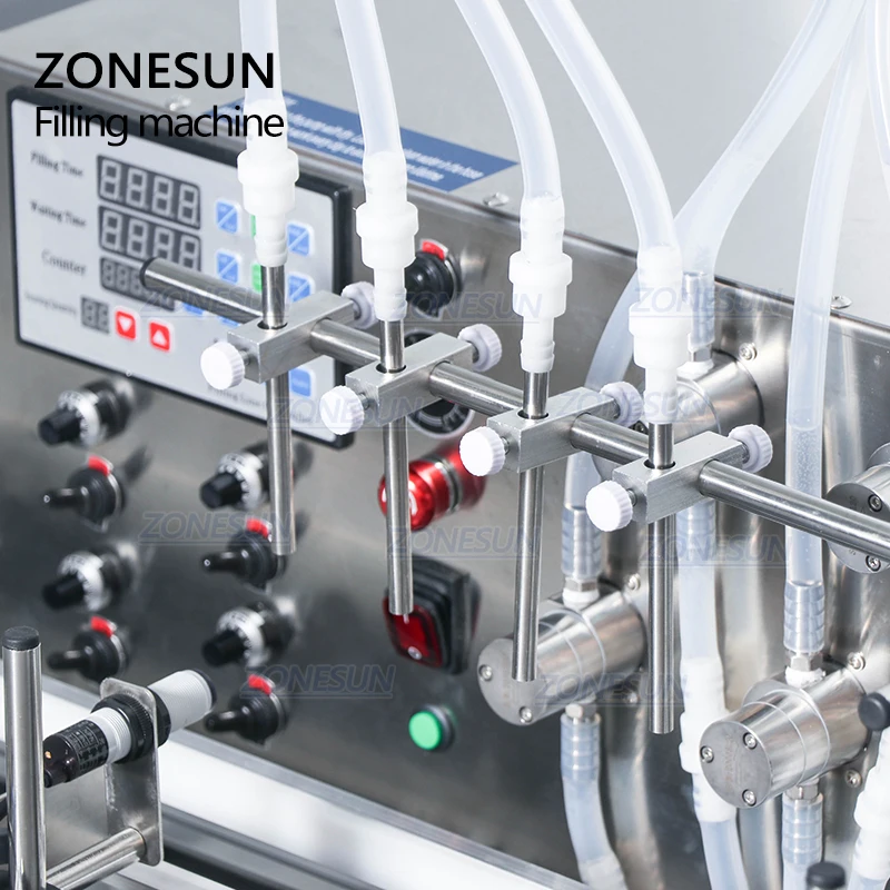 ZONESUN 4 сопла автоматическая машина для розлива бутылок с ЧПУ наполнитель