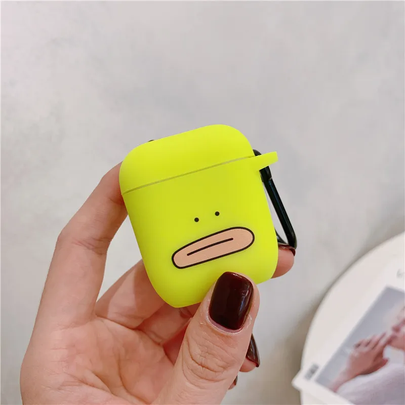 Чехол для Apple Airpods 2/1 с забавным рисунком ноздрей симпатичный флуоресцентный