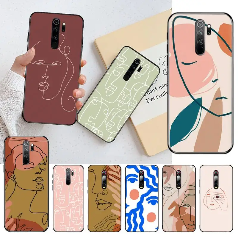 Постер PENGHUWAN минималистичный дизайн лица эскиз мягкий чехол для телефона Redmi Note 8