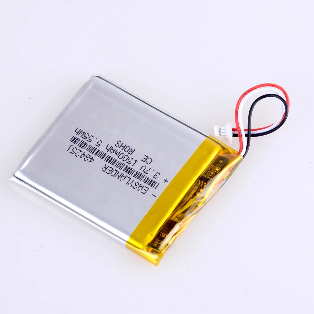 JST1.0 3P 3 7 V 1500mAh 504050 перезаряжаемый литий-ионный Литий-полимерный аккумулятор 484251