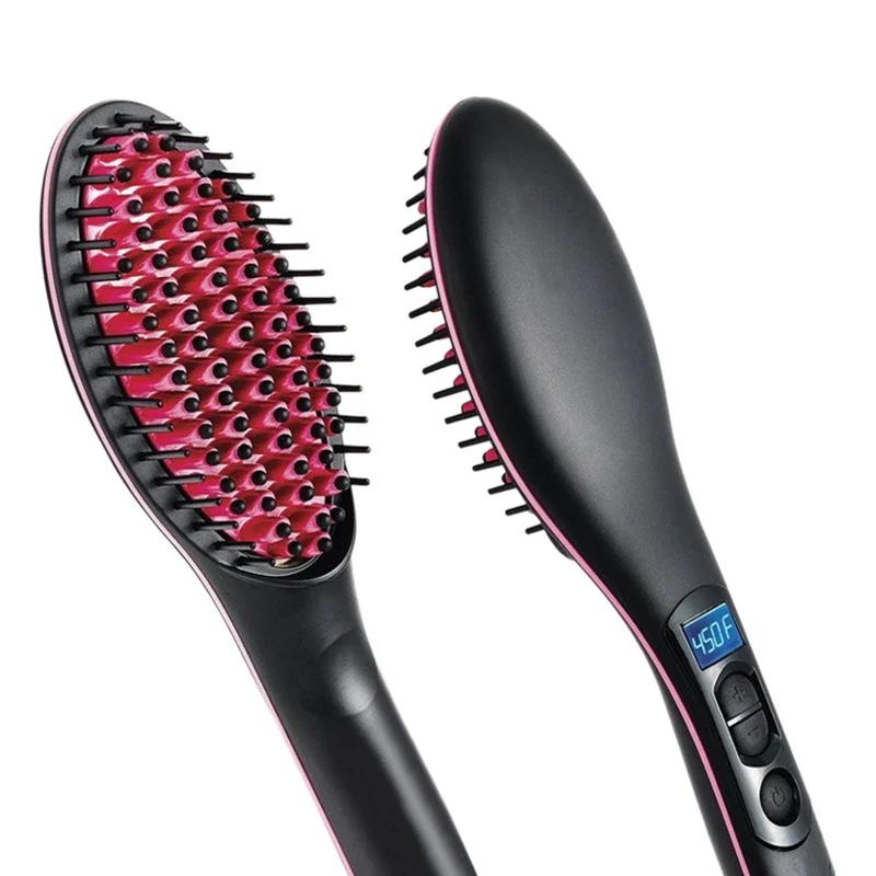 

Portable Size Handheld Hair Straight Electric Brush Professional Lcd Display Fast Hair Straightener Comb Healthy Careful for All