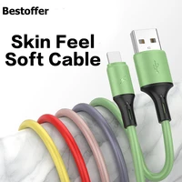 liquid silicone colorful data cable for android type c iphone male jack extended fast charging cable 1 2m 1 8m