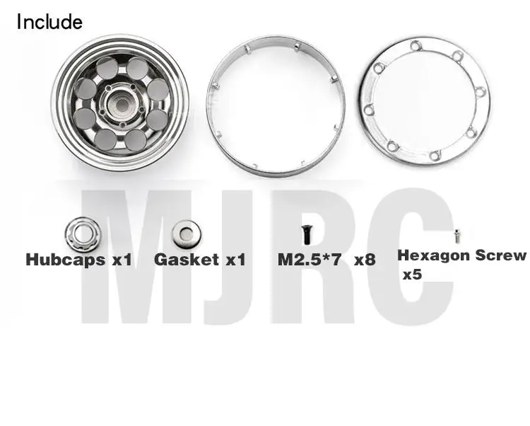 Металлическое колесо 1 9 дюйма модель автомобиля SCX10II осевой свет RC4WD D90 D110|Детали и