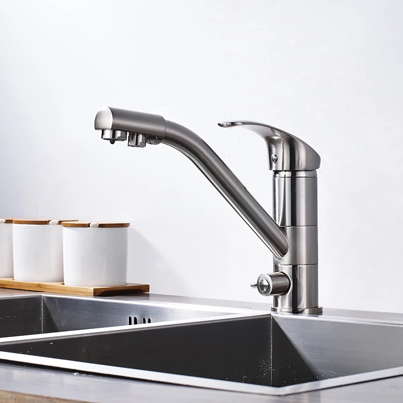Onyzpily Kitchen Sink Faucet Pure Water Cold and Hot Dishwasher 3 Water Outlet Ways Sink Faucet Washer Household torneira de co