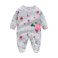 baby rompers grey floral onesie for 0 18m babies long sleeve springfall clothes newborn outfits infant boygirl jumpsuits