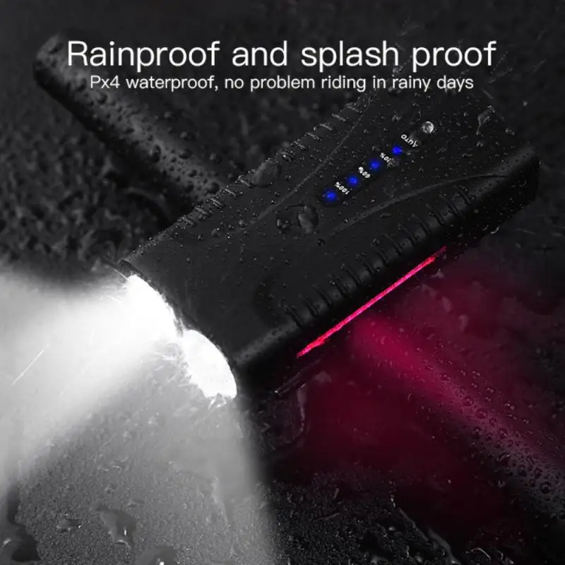 

USB Charging Road Mountain Night Riding Taillight Set Colorful Taillights Induction Trumpet Headlight Mountain Bike Headlights