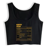 crop top women funny whipped cream nutrition facts aesthetic y2k harajuku gothic tank top female clothes