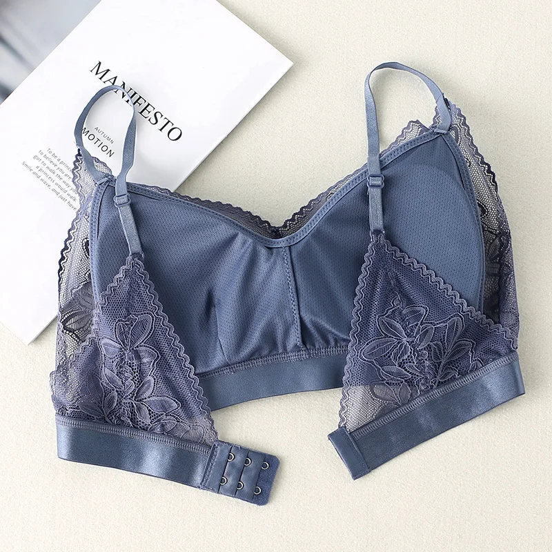 

Sexy Backless Vest Women Lace Wirefree Bra Seamless Girls Underwear Thin Cup Bras Lingerie Comfort Bralette Padded Brassiere