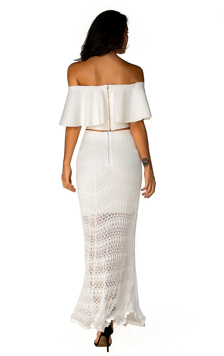 

Top Quality White Bandage Dress Suits Elegant Celebrity Fashion Night Club Dresses Women Party Sexy Dress Suit