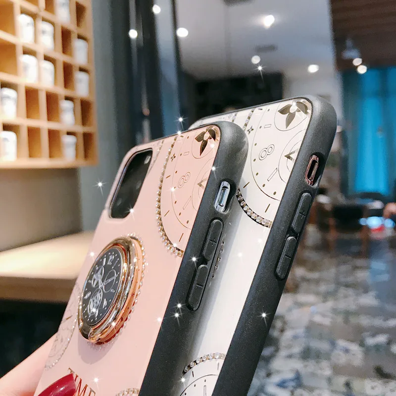 For Samsung Galaxy A53 A73 A21S A31 A51 A71 A50S A52 A72 A14 A54 S21 S22 Plus S23 Ultra Luxury Clock Ring Stand Phone Case Cover