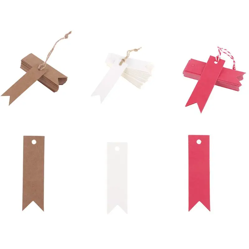 

2021 New 100pcs Blank Kraft Paper Gift Tags Wedding Party Favor Food Label Hang Cards Art