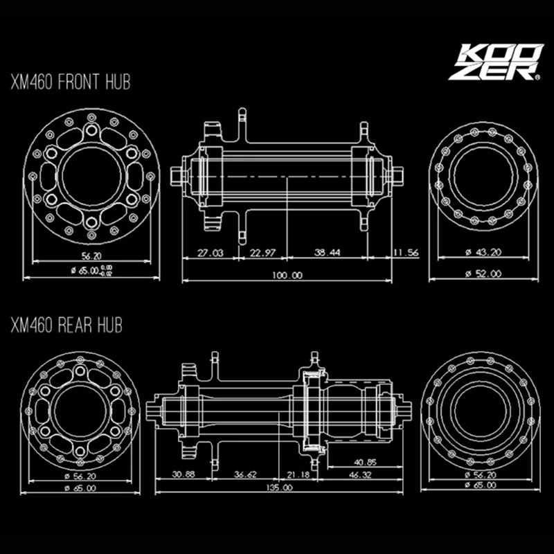 KOOZER XM460 Передняя Задняя Ступица 100*9/15 мм 135*10/142*12 QR через 32 отверстия велосипедные втулки quick release 4 подшипник 6 pawls велосипед ступица часть
