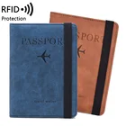 Обложка для паспорта RFID унисекс, эластичная сумочка из искусственной кожи, дорожные аксессуары для женщин и мужчин, чехол держатель для паспорта для карт и документов