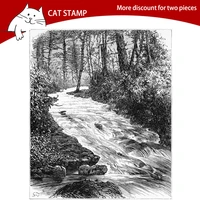 stream forest transparent clear stamps for scrapbooking card making photo album silicone stamp diy decorative crafts