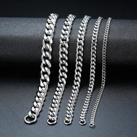 cuban link chain bracelet for men luxury gold black color stainless steel mens bracelet chain width 357911mm fashion trend