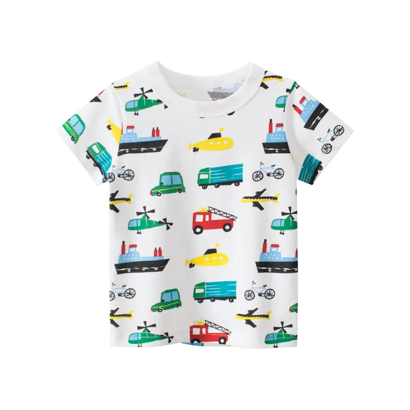 

Baby Clothes Boy T Shirts For Children 2023 Summer Clothes For Infant Boys Short Sleeve T-shirts Cartoon Car Pattrn Mother Kids