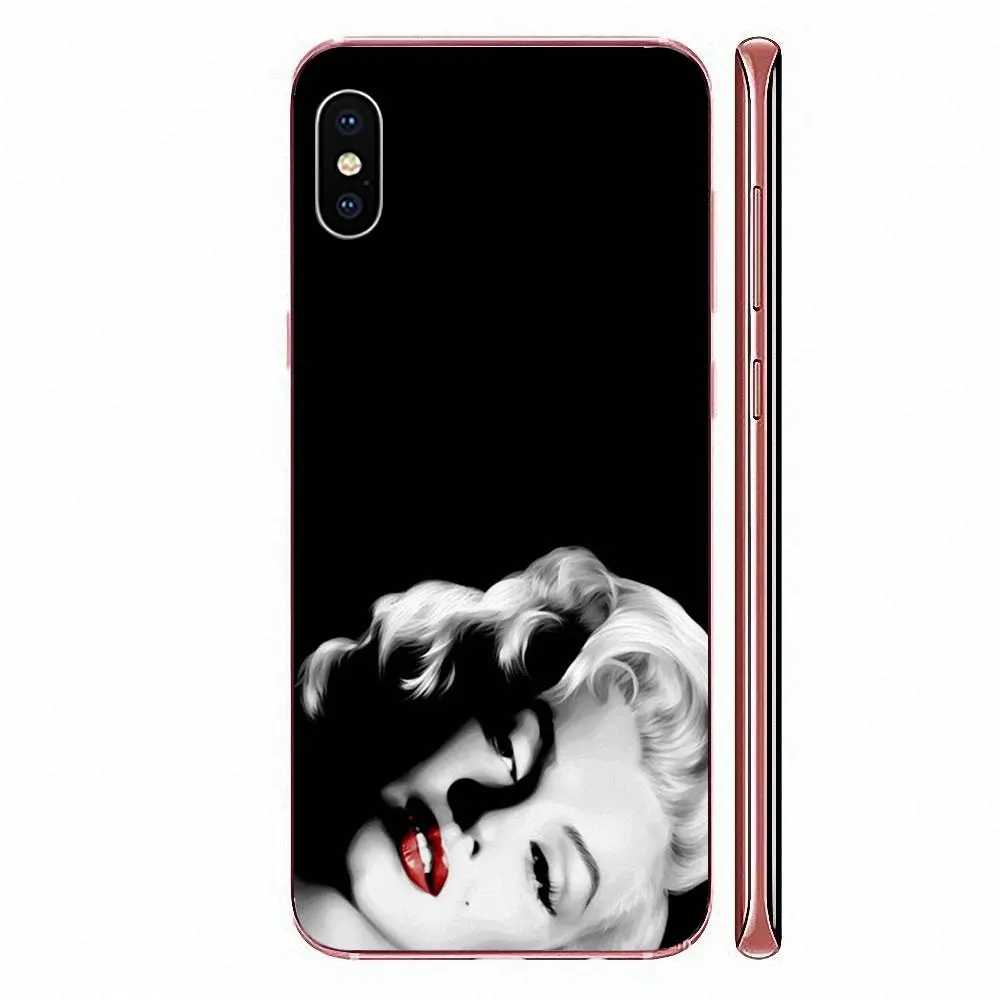 Пикантный мягкий термополиуретановый чехол Мэрилин Монро с резинкой и красными