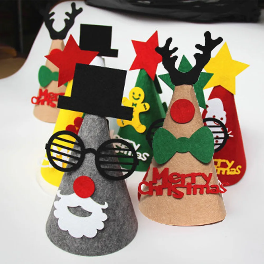 Рождественские игрушки украшение унисекс сделай сам Рождественский Санта шляпа