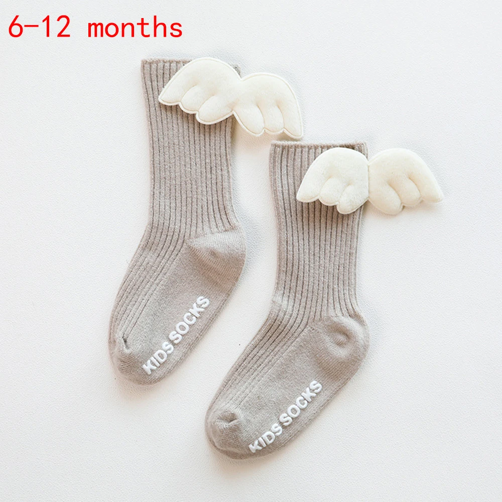 14 Newborn Baby Kids Socks Cute Wings Toddlers Girls Knee High Long Breathable Comfortable Soft Cotton Baby Socks - Color: 14