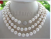 longest genuine naturlal 9 10mm round white pearl necklace 50%e2%80%9c factory wholesale price women giftword jewelry