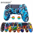 Силиконовый чехол IVYUEEN для контроллера Sony Dualshock 4 PS4 DS4 Slim Pro, защитная оболочка камуфляжный чехол + колпачки для большого пальца для PlayStation 4