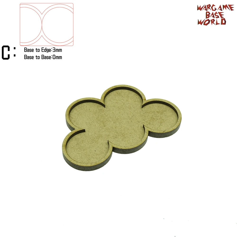 Wargame Base World-Movement Tray-5 круглых 32 мм-MDF в форме переключателя