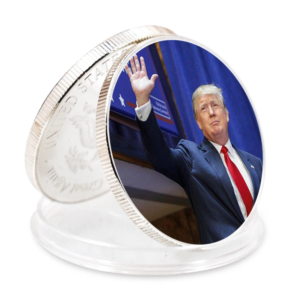 

Donald President 2020 Trump Commemorative Coin Plated Gold Eagle Great America Challenge Silver Us Coins