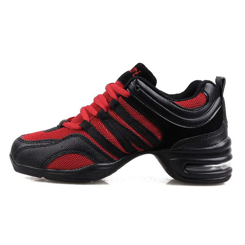 Black red Размеры 28-42; обувь для джазовых танцев; женские Танцевальные Кроссовки; легкая дышащая женская танцевальная обувь; Современная женская спортивная обувь - Цвет: Black red